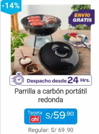Promart Parilla s Carbón Portátil Redonda oferta