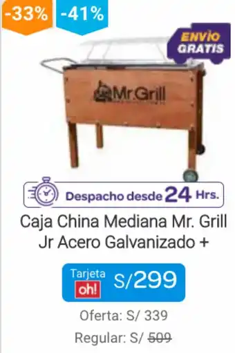 Promart Caja China Mediana Mr. Grill Jr Acero Galvanizado+ oferta