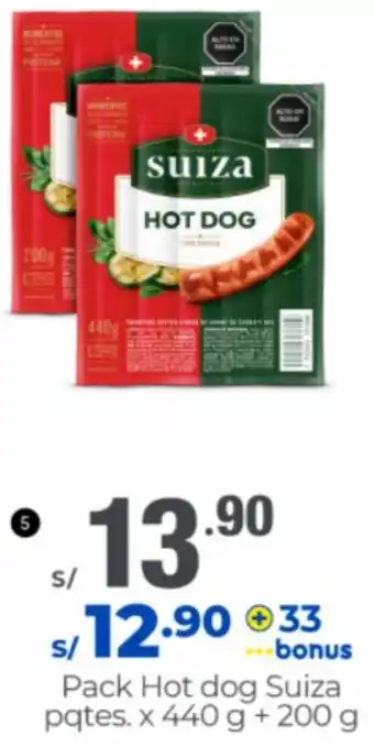Metro Pack Hot Dog Suiza pqtes 440g + 200g oferta