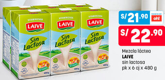 Plaza Vea Mezcla Láctea Laive sin Lactosa pk x 6cj x 480g oferta