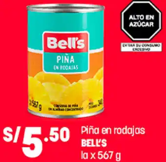 Plaza Vea Piña en Rodajas Bell's la x 567g oferta