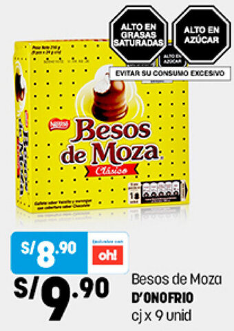 Plaza Vea Besos de Moza D'Onofrio cj x 9 Unid oferta