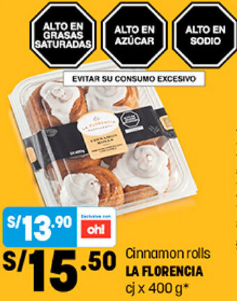 Plaza Vea Cinnamon Rolls La Florencia cj x 400g oferta
