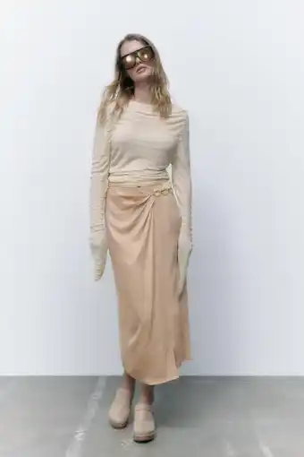 ZARA Falda midi eslabones oferta