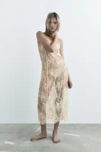 ZARA Vestido encaje abalorios oferta