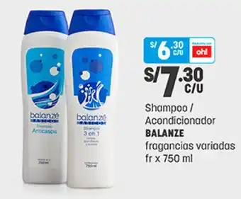 Plaza Vea BALANZE Shampoo / Acondicionador 750 ml oferta