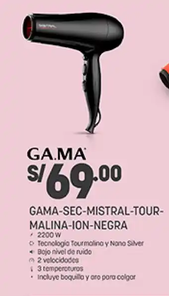 Plaza Vea GA.MA Gama-SEC-MISTRAL-TOUR-MALINA-ION-NEGRA oferta