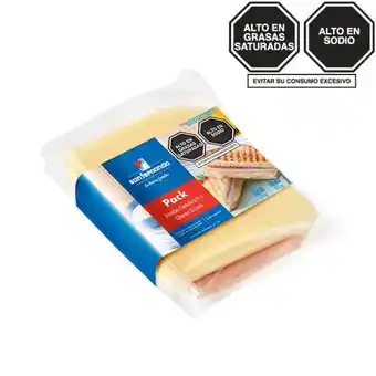 Jamón sándwich 90 gr + queso edam 90 gr.