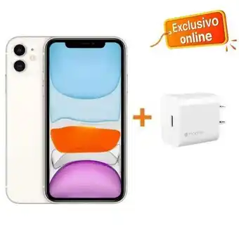 iShop Iphone 11 64\u00a0gb blanco + cubo de carga mophie exclusivo online oferta
