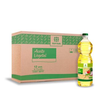 Tottus Caja de aceite vegetal tottus 12 unidades oferta