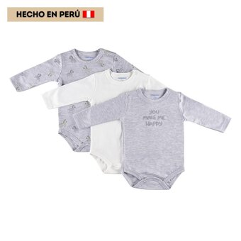 Tottus Packx3 body moda algodón bebe oferta
