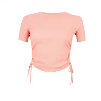 Tottus Polo rib algodon organico mujer s melon oferta