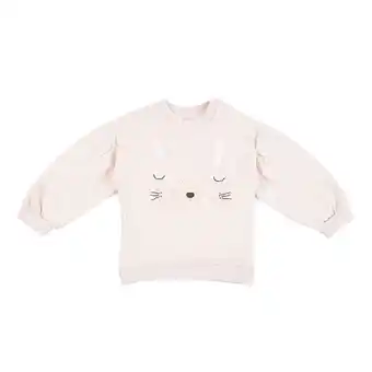 Tottus Sudadera carita party bebé 12m crema melange oferta