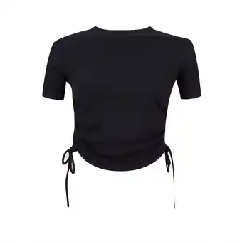 Tottus Polo rib algodon organico mujer m negro oferta