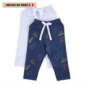Tottus Packx2 pantalon moda cordon algodón bebe oferta