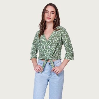 Mentha & Chocolate Blusa solange print oferta