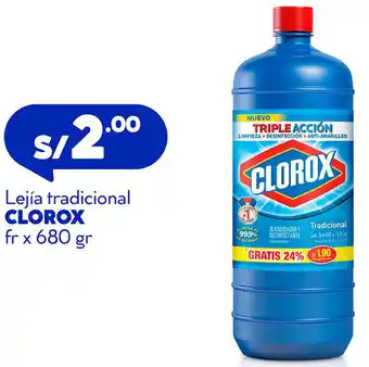 Plaza Vea Lejía Tradicional Clorox 680g oferta