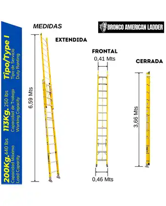 Tiendas EFE Escalera telescopica fibra de vidrio24 pasos oferta
