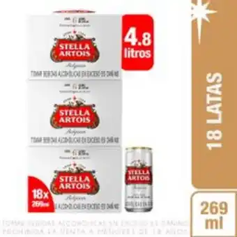 Metro Sixpack x3 cerveza stella artois lata 269ml oferta