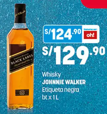 Plaza Vea Whisky Johnnie Walker Etiqueta Negra bt x x1L oferta