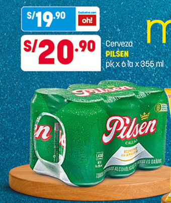 Plaza Vea Cerveza Pilsen 6 la x 355ml oferta