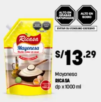 Plaza Vea Mayonesa Ricasa x 1000ml oferta