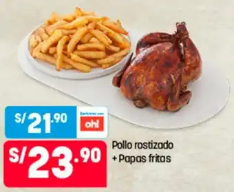 Plaza Vea Pollo Rostizado + Papas Fritas oferta