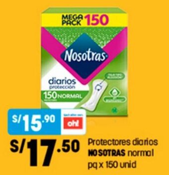 Plaza Vea Protectores Diarios Nosotras Normal pq x 150 unid oferta