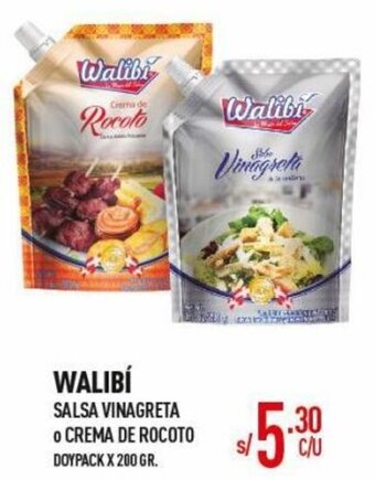 Vega Walibí Salsa Vinagreta o Crema de Rocoto 200g oferta