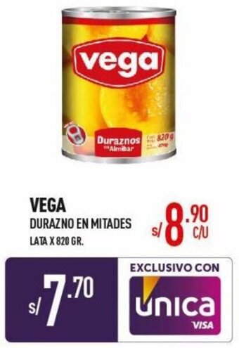Vega Vega Durazno en Mitades 820g oferta