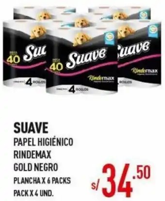 Vega Suave Papel Higiénico Rindemax Gold Negro 6 Packs x 4 Und oferta