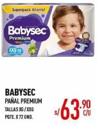 Vega Babysec Pañal Premium XG/XXG 77 Und oferta