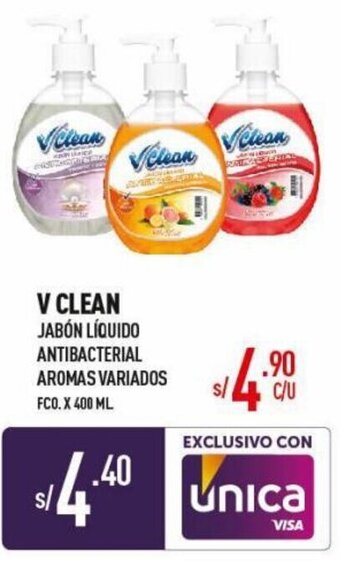 Vega V Clean Jabón Líquido Antibacterial Aromas Variados 400ml oferta