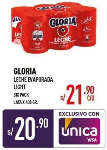Vega Gloria Leche Evaporada Light 400g oferta