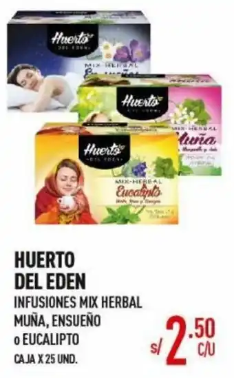 Vega Huerto del Eden Enfusiones Mix Herbal Muña, Ensueño o Eucalipto 25Und oferta