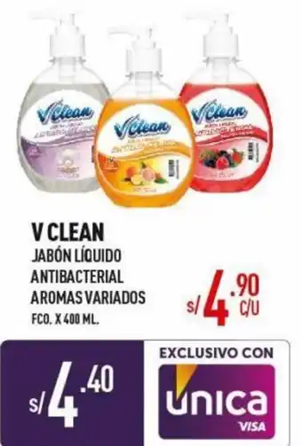 Vega V Clean Jabón Líquido Antibacterial Aromas Variados 400ml oferta