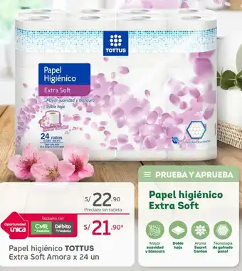 Tottus Papel Higiénico Tottus Extra Soft Amora 24un oferta