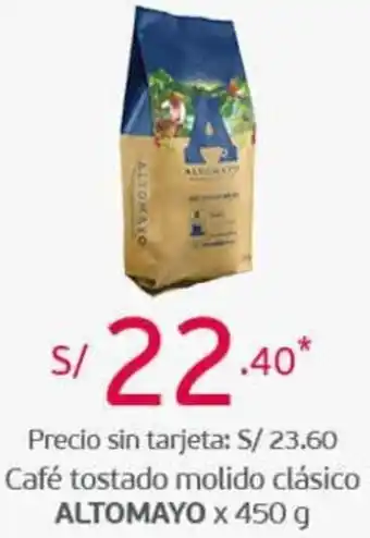 Tottus Café Tostado Molido Clásico Altomayo 450g oferta