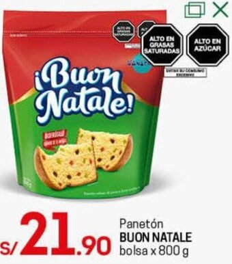 Panetón Buon Natale Bolsa 800g