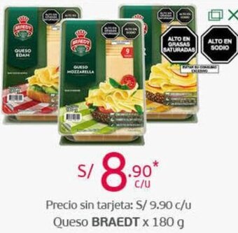 Tottus Queso Braedt 180g oferta