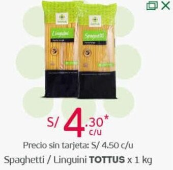 Tottus Spaghetti / Linguini Tottus 1kg oferta