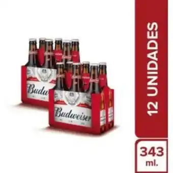 Freshmart Pack x2 cerveza budweiser 6pack- botella 343 ml - unidad oferta