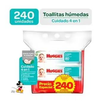 InkaFarma Toallitas húmedas huggies cuidado 4 en 1 - pack 3x80un oferta