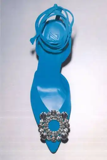 ZARA Zapato tacón alto atado brillos oferta