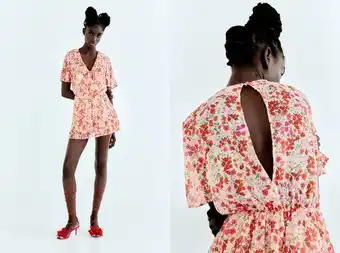 ZARA Mono estampado volantes oferta