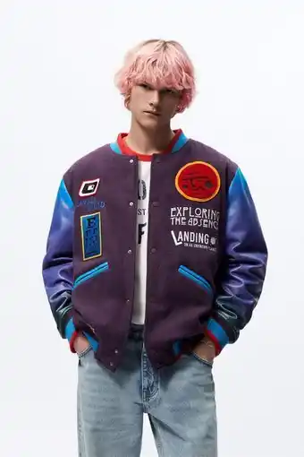 ZARA Cazadora bomber combinada parches oferta