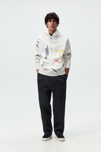 ZARA Sudadera estampado abstracto oferta