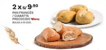 Wong Pan Francés / Ciabatta Precocido Wong bolsa 2 x 10 uds oferta