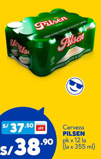Plaza Vea Cerveza Pilsen pk x 12 la x 355ml oferta