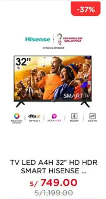 La Curacao Hisense Smart TV LED A4H 32" HD HDR oferta